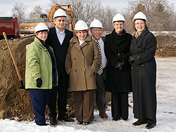 <strong>Official CEISS Kick-Off</strong> (from left to right): <strong>Myrna Letourneau</strong>, Chair, Board of Directors, St. Joseph's Care Group; <strong>Bill Mauro</strong>, MPP, Thunder Bay-Atikokan; <strong>Mayor Lynn Peterson</strong>, Thunder Bay; <strong>Michael Gravelle</strong>, MPP, Thunder Bay-Superior North and Honorable Minister of Northern Development, Mines & Forestry; <strong>Tracy Buckler</strong>, President & CEO, St. Joseph's Care Group; <strong>Dianne Miller</strong>, Board Member, North West Local Health Integration Network
