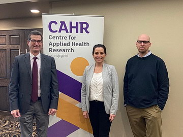 CAHR Team (From Left to Right): Dr. Michel Bédard (Scientific Director), Hillary Maxwell (Research Coordinator), and Sacha Dubois (Research Statistician).