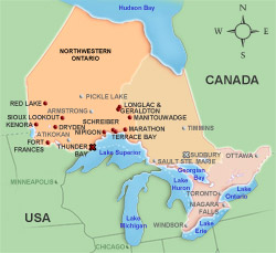 Northwestern Ontario Regional Map