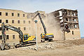 Demolition of the South side of the building begins